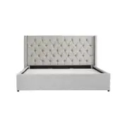 Hotshoppa Milano Royale Light Grey Fabric Bed Frame Super King