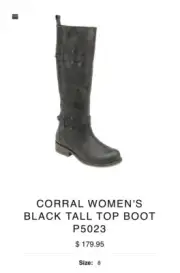 New Corral Urban Women’s Tall Black/Grey Western/ Motorcycle Boot
