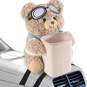 Tissue Holder for Car | Car Accessories Trash Can Tissue Holder,Bear Plush Container Napkin Dispenser, Waste Bin Small Storage Organizer Cute Decor for Auto Truck Van RV