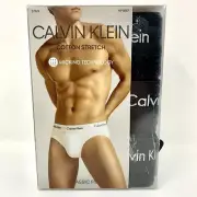 Calvin Klein Cotton Stretch Hip Briefs Men’s XXL 3 Pack Black Classic Fit