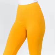 NWT Ladies size OS fits sizes 2-10 mustard color leggings 1000000744