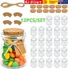 Small glass jars with cork lids Mini jars for wedding party favors Lollipop jars
