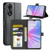 ForOppo A78 4G Case, SupRShield Wallet Leather Flip Magnetic Stand Case Cover (Black)