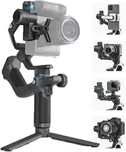 FeiyuTech Scorp Mini 2 3-Axis Gimbal Stabilizer, All-in-One AI Tracking Gimbal for Mirrorless Cameras, Smartphones & GoPro, 1.3” Touchscreen, Gesture Control, Dual-Handle, Payload 1.2kg (2.65lbs)