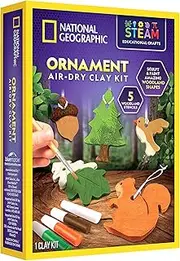 National Geographic Ornament Air Dry Clay for Kids - Creative Kids Arts and Crafts with Modelling Clay, Stencils and Clay Tools | STEM Activity Self Hardening Clay Gifts for 8 Year Old Boys and Girls