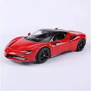 Scale Finished Model Car 1:18 Scale for Ferrari SF90 Supercar Metal Die-Casting Simulation Car Model Replica Vehicle Handicraft Die-cast Vehicle