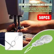 50Pc Bow Wire Needle Threader Stitch Insertion Machine Thread Sewing Hand L2F3