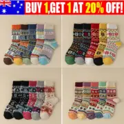 5 Pairs Winter Nordic Wool Blend-Cashmere Thick Warm Knitted Thermal Crew Socks