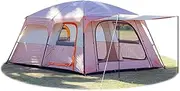 [KTT] Extra Large Tent 12 Person(Style-B),Family Cabin Tents,2 Rooms,Straight Wall,3 Doors and 3 Windows with Mesh,Waterproof,Double Layer,Big Tent for Outdoor,Picnic,Camping,Family Gathering