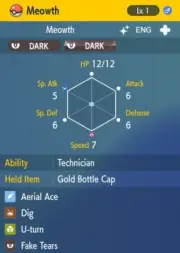 Pokemon Scarlet and Violet 6iv Shiny Max EV Alolan Meowth