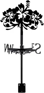 SUPERDANT Hibiscus Flower Weather Vane Flowers Metal Weathervane Wind Vanes Weathercock Decorative Wind Direction Vanes Signs for Farmhouse Outdoor Garden Lawn Roof Garden Paddock Decoration
