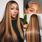 13X6 Lace Front Wigs Human Hair Real Human Hair Wig Ombre Lace Front Wigs Str...