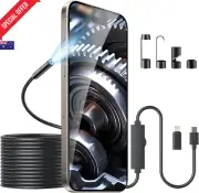 1920P Endoscope Camera w/ Light – IP67 Borescope for iPhone Android 16.4FT