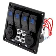 Hulk 4x4 4 Way Switch Panel With 50A Plugs Acc Power Socket & Usb - HU7060B