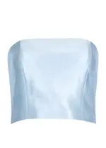 Rotate Birger Christensen Strapless Satin Crop top - Light Blue - 40 (UK12 / M) 40 (UK12 / M)