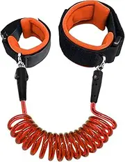 MKUCCD Toddler Leash, Safety Anti Lost Wrist Link with Key Lock, Reflective Child Walking Harness, Kids Leash for Supermarket Mall Airport Amusement Park Zoo Travel (Orange)