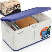 SereneLife Heavy Duty Storage Bin 27L ABS Material & Combination Lock Blue