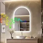 Bluetooth LED Lighted Bathroom Mirror Anti-fog Vanity Mirror w/ Digital Display