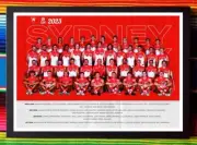 Framed 2023 SYDNEY SWANS AFL Poster - 84cm x 59.5cm x 3cm