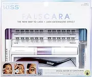 KISS Falscara False Eyelash Special Edition Starter Kit with Overnighter, Bond & Seal, Applicator, Remover, & 24 Lengthening Lash Wisps