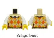 NEW Lego Female Minifig Torso Tan Argyle SWEATER VEST Christmas Holiday Grandma