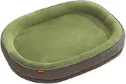 Dog Bed Medium with Luxury Fluffy Plush, Waterproof Dog Bed with Non Slip Bottom, Memory Foam Dog Bed, Washable Indestructible Dog Sofa (Dark Green,90x75x12.5cm)