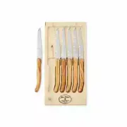 Jean Dubost Laguiole Steak Knives, Set of 6, Olivewood MSRP $100