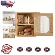 Large Corner Bread Box - Stylish Wooden Storage Container for Kitchen Essentials