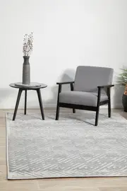 Rug Culture Silver Geometric Textured Rug