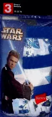 Star Wars Attack of the Clones Hanes Boy Size 4 Briefs 3 Pack Underwear New