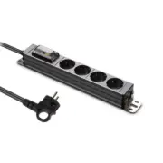 Server Tap Power Strip 4000W Short Circuit Breaker 4 Sockets Aluminium