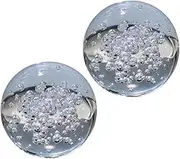 2Pcs Glass Bubble Balls Decor for Living Tv Cabinet Office Stage Performance Luxurious Centerpiece Decorations