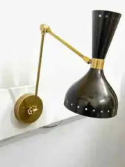 Swing Arm Wall Sconce Brass Wall Lamp Handmade 2 Light Italian Wall Sconce Light