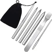 6 Pieces Paracord Stitching Set Paracord FID Lacing Stitching Needles Paracord Smoothing Tool, 6 Sizes and Silvery