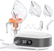 Smart Portable Nebulizer for Adults and Kids, Digital Nebulizer Machine for Kids, Breathing Treatment Machine Nebulizer, Nebulizer Compressor with Timer Function (Two Nebulizer Masks Included)