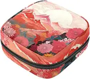 Period Bag,Sanitary Napkin Storage Bag,Fuiji Mountain Flower,Tampon Holder for Purse