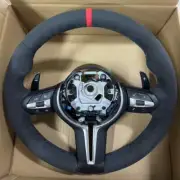 Full Alcantara leather steering wheel with paddle buttons for BMW 3 5 series