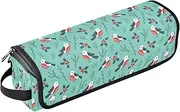[sanluoli] Hair Tool Travel Bag for Women with Heat Resistant Pad Hair Tools Organizer Storage Bag Merry Christmas Holly Berries Birds Travel Bag for Women