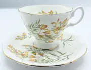 Royal Albert Bone China England Yellow Honeysuckle Pattern Teacup and Saucer