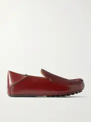 [Tod's] Tod's - Slipper Collapsible-heel Glossed-leather Loafers - Claret - IT40 IT 40 Burgundy