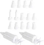 PEPLAYTAL 16pcs Cookie Press Pump with Icing Tips Ergonomic Biscuit Maker for Easy Decorating of Cookies Cupcakes Cakes Food Grade Non Slip Base Random Pattern