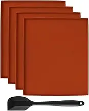 4pcs Silicone Dehydrator Mats - Non-Stick Dehydrator Sheets with Silicone Scraper Dishwasher Safe, Multifunctional Dehydrator Trays