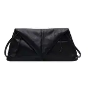 Fashion Shoulder Messenger Handbag Solid Color Women PU Leather Soft Folding Retro Envelope Clutch Bag