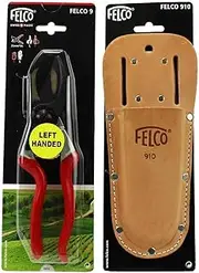 FELCO 9 LEFT HANDED Pruning Shears/Secateurs with Holster 910 Swiss Made