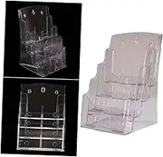 Parliky 4 Slot Folder Organizer Transparent Acrylic Display Stand for Home Office Documents