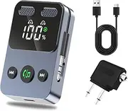 oolong Airplane Bluetooth 5.2 Transmitter Adapter for Airpods or Headphones Dual Pairs,2 in 1 Wireless Audio Adapter with AUX 3.5mm Jack for Flight, TV, Car Stereo, Treadmill,Plane Travel Essentials