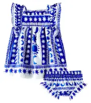 [Fabula] Fábula Baby Fases Da Lua Mini cotton top and bloomers set M 12 blue