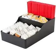 Coffee Tea Station Condiment Organizer Straw Sugar Milk Bag Holder Rack