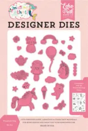 Echo Park Imagine That Girl ~ WONDERFUL DAY ~ Designer Dies Set Unicorn Hearts