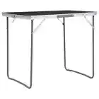 NNEVL Foldable Camping Table with Metal Frame 80x60 cm Grey